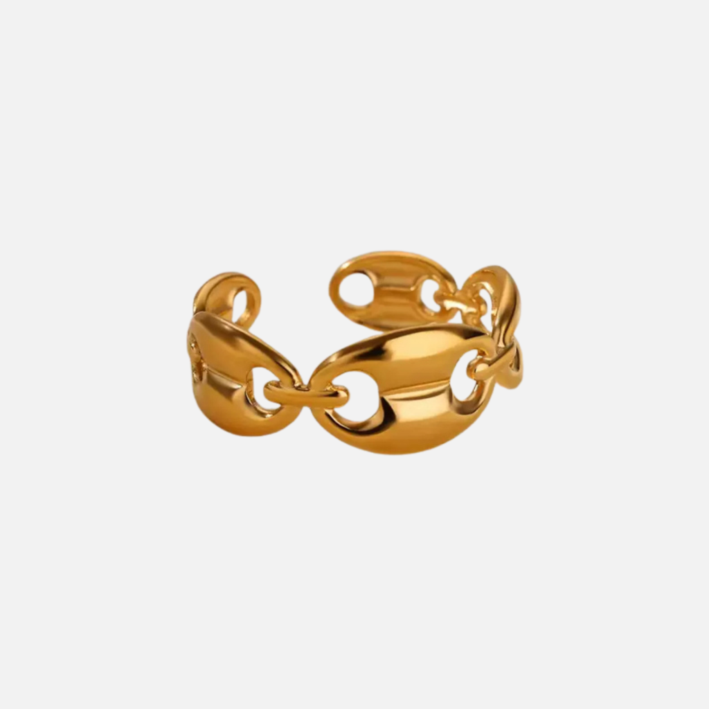 Bague graine de café en acier inoxydable