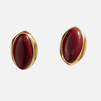 Boucles d’oreilles fantaisie cabochon rouge