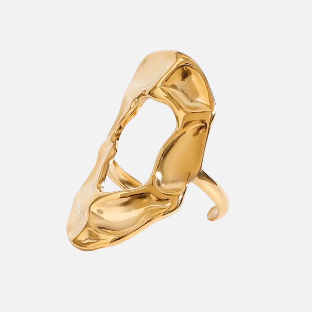 Bague sculpturale en acier inoxydable