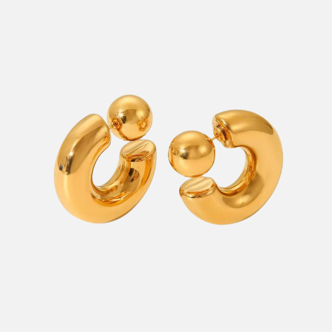 Boucles d’oreilles créoles épaisses ouvertes en acier inoxydable