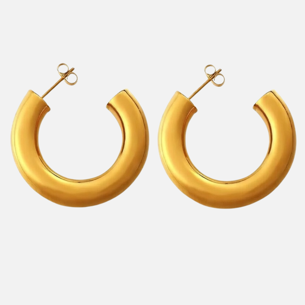 Boucles d'oreilles créoles épaisses en acier inoxydable