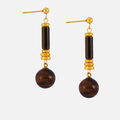 Boucles d’oreilles pendantes œil de tigre en acier inoxydable