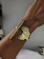 Bracelet jonc Afrique en laiton doré