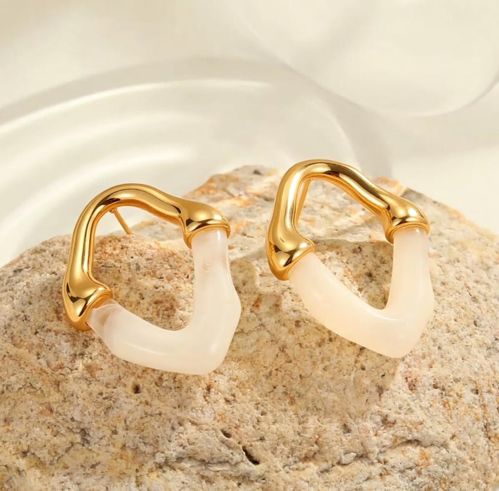 Boucles d’oreilles résine en acier inoxydable