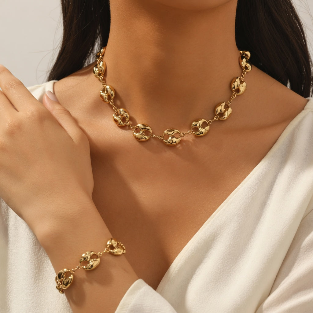 Bracelet grains de café en acier inoxydable
