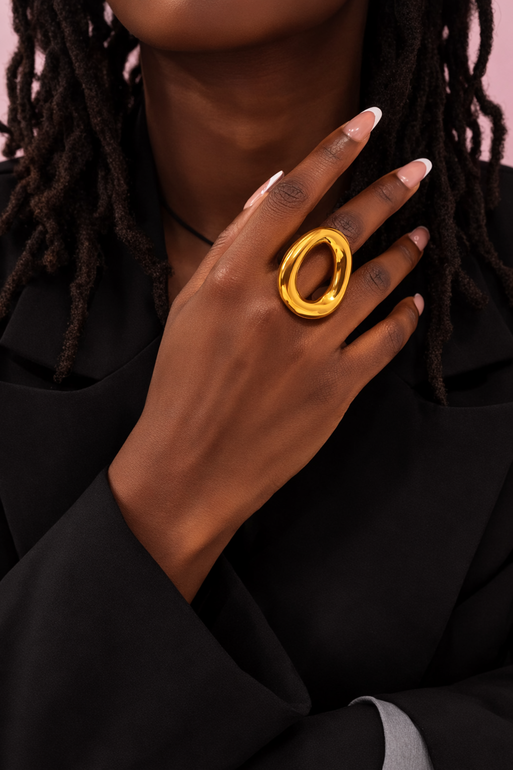 Bague ovale en acier inoxydable