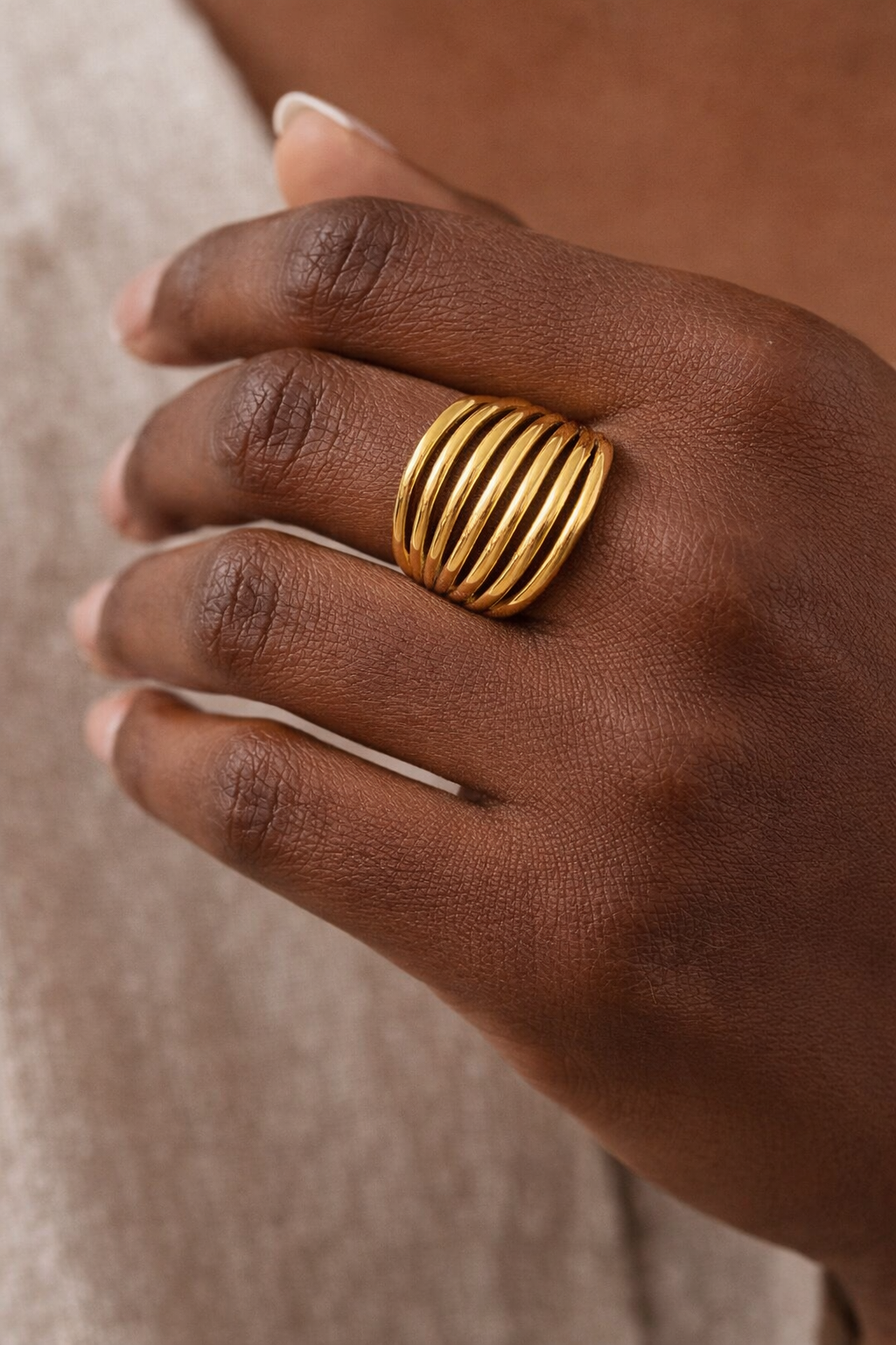 Bague multi-anneaux en acier inoxydable