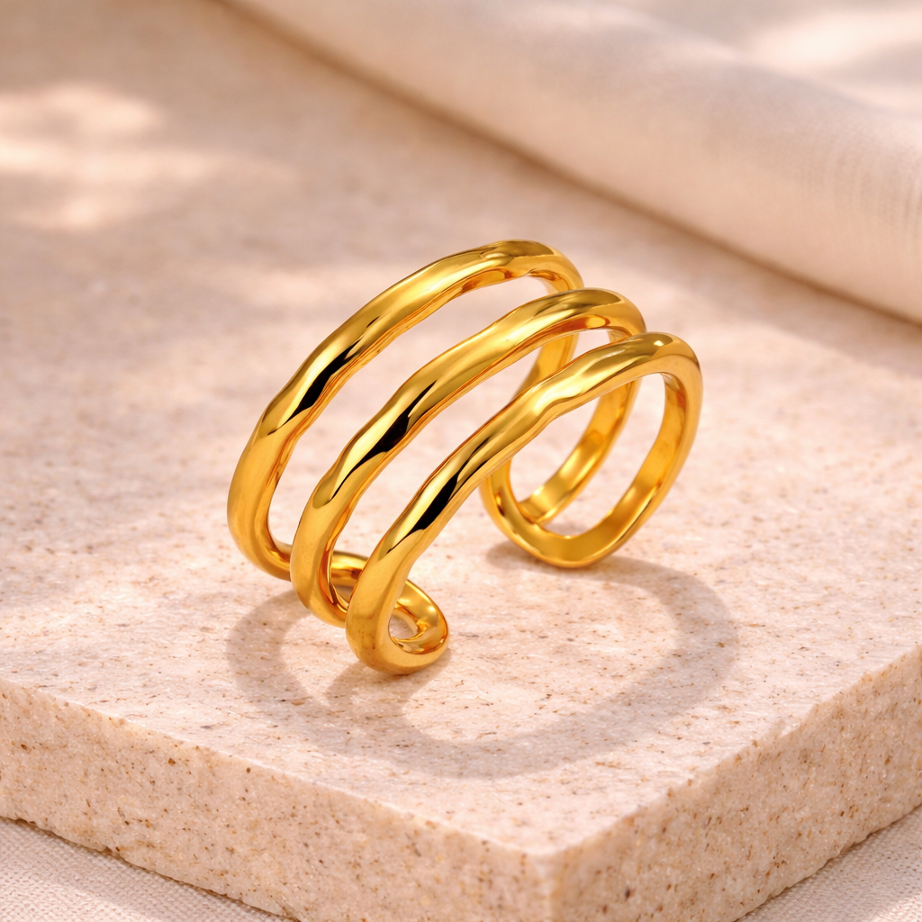 Bague multi-anneaux en acier inoxydable