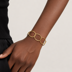 Bracelet maillons martelés en acier inoxydable