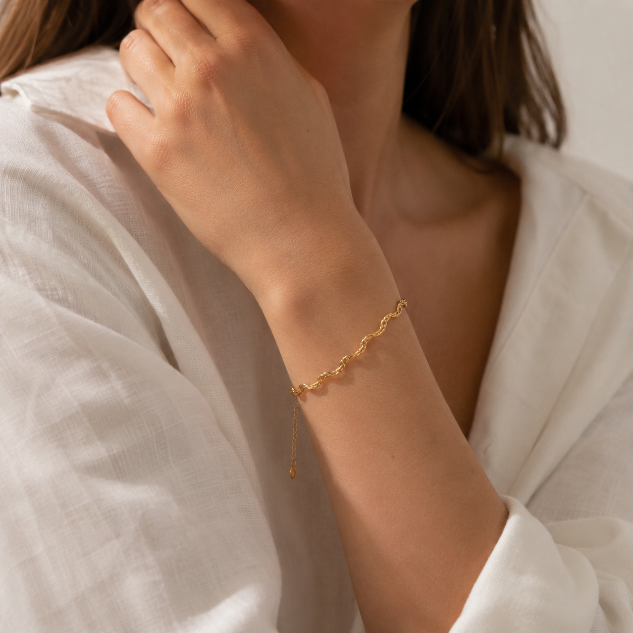 Bracelet ondulé en acier inoxydable