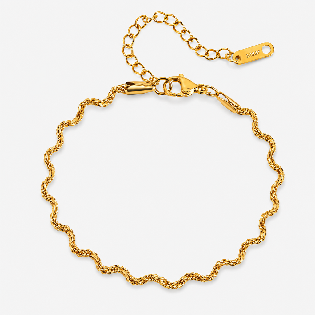Bracelet ondulé en acier inoxydable