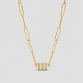 Collier chaîne maillons bicolores en acier inoxydable