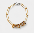 Bracelet chaîne maillons bicolores en acier inoxydable