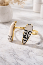 Bracelet Jonc masque Africain – Laiton Doré