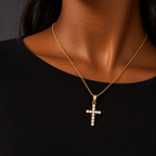 Collier croix – acier inoxydable doré