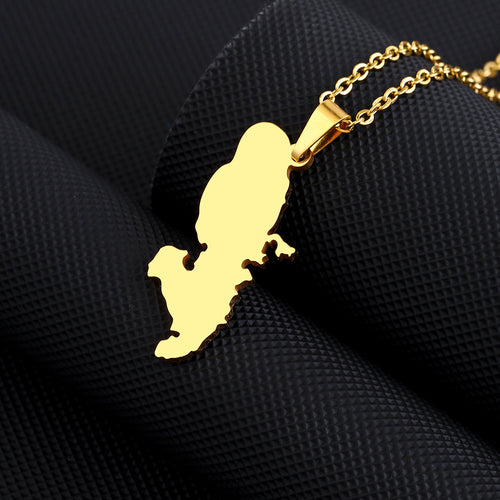 Collier carte de la Martinique en acier inoxydable