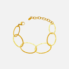 Bracelet maillons martelés en acier inoxydable