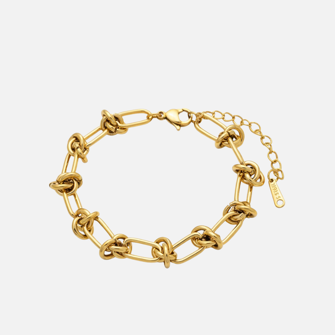 Bracelet chaîne maillons noués en acier inoxydable