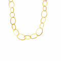 Collier sautoir maillons martelés en acier inoxydable