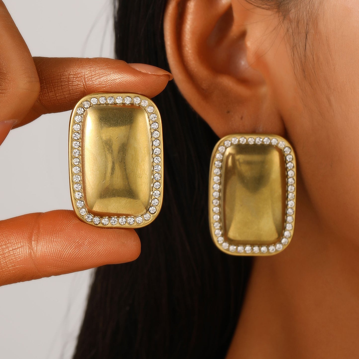 Boucle d'oreille en acier inoxydable