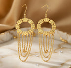 Boucles d’oreilles pendantes chaînes en acier inoxydable