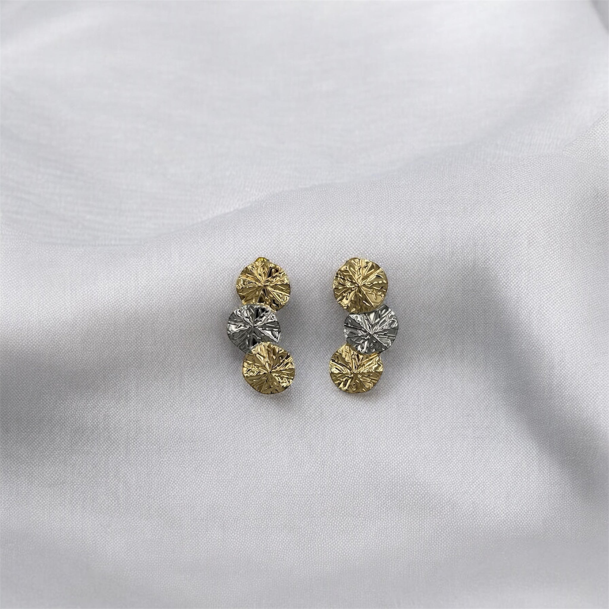 Boucles d’oreilles disques empilés fantaisie