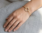 Bracelet jonc cercle serti en acier inoxydable