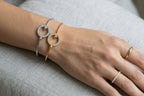 Bracelet jonc cercle serti en acier inoxydable