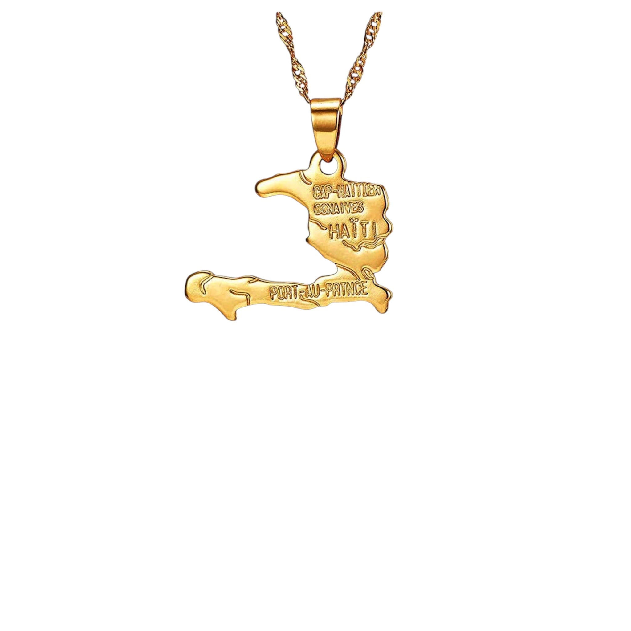 Stainless Steel Haiti Map 