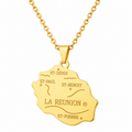 Collier carte la réunion 🇷🇪 en acier inoxydable