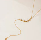 Collier plongeant avec cristaux en acier inoxydable