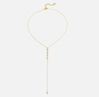 Collier plongeant avec cristaux en acier inoxydable