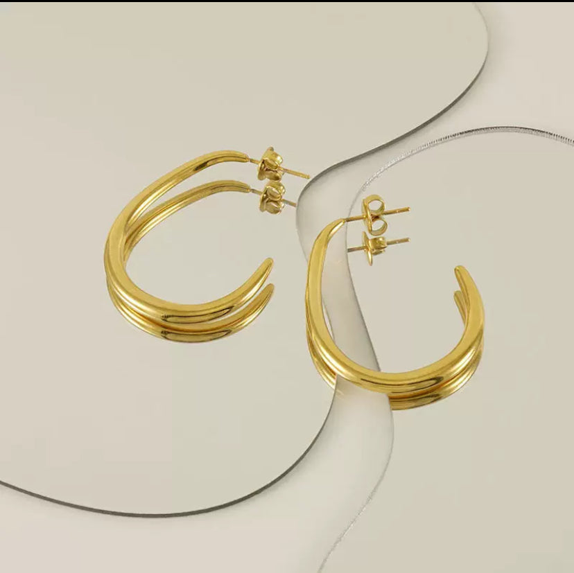 Créoles épaisses en acier inoxydable