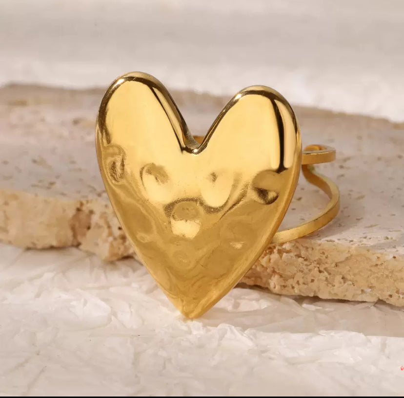 Bague cœur en acier inoxydable