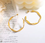 Créoles torsadées en acier inoxydable