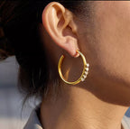 Créoles en acier inoxydable avec cristaux