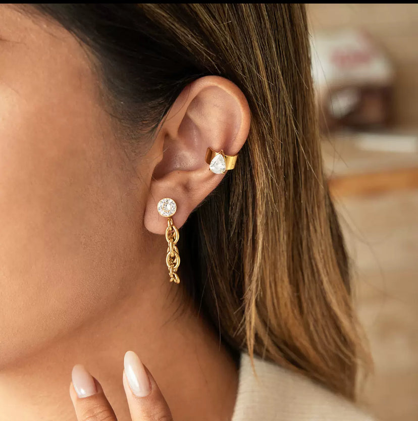 Boucles d’oreilles chaîne en acier inoxydable