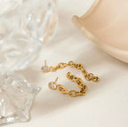 Boucles d’oreilles chaîne en acier inoxydable