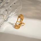 Bague sculpturale en acier inoxydable