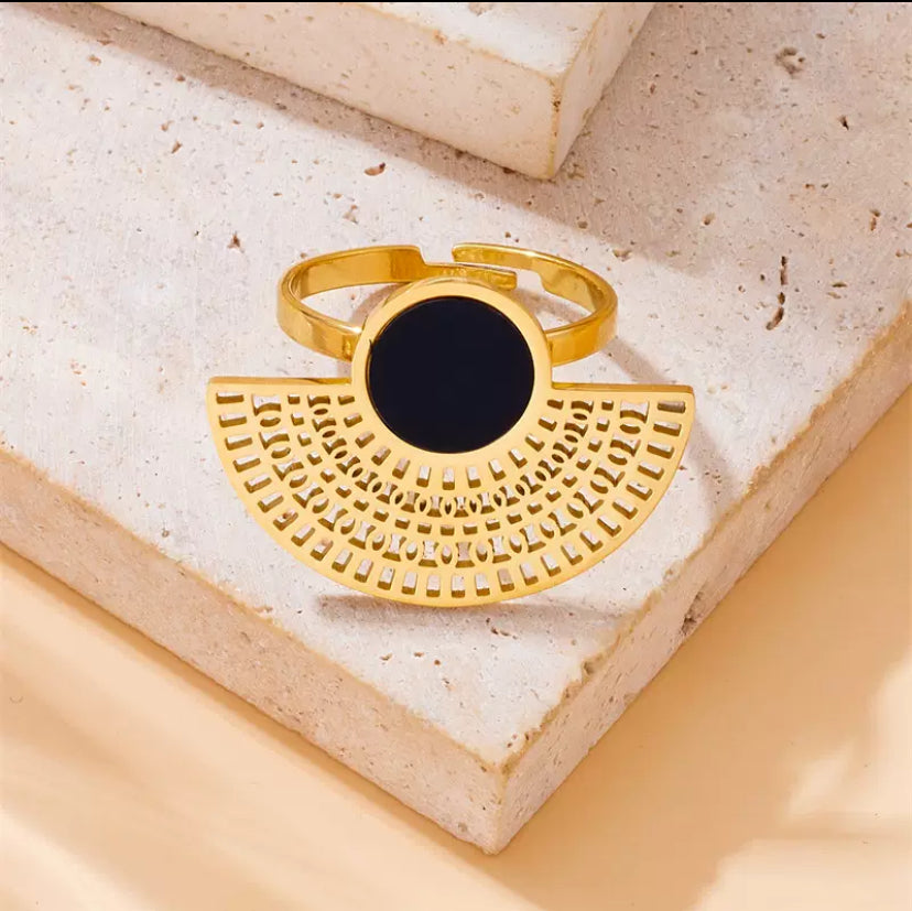 Bague solaire ajourée en acier inoxydable