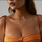 Collier croix brillante en acier inoxydable