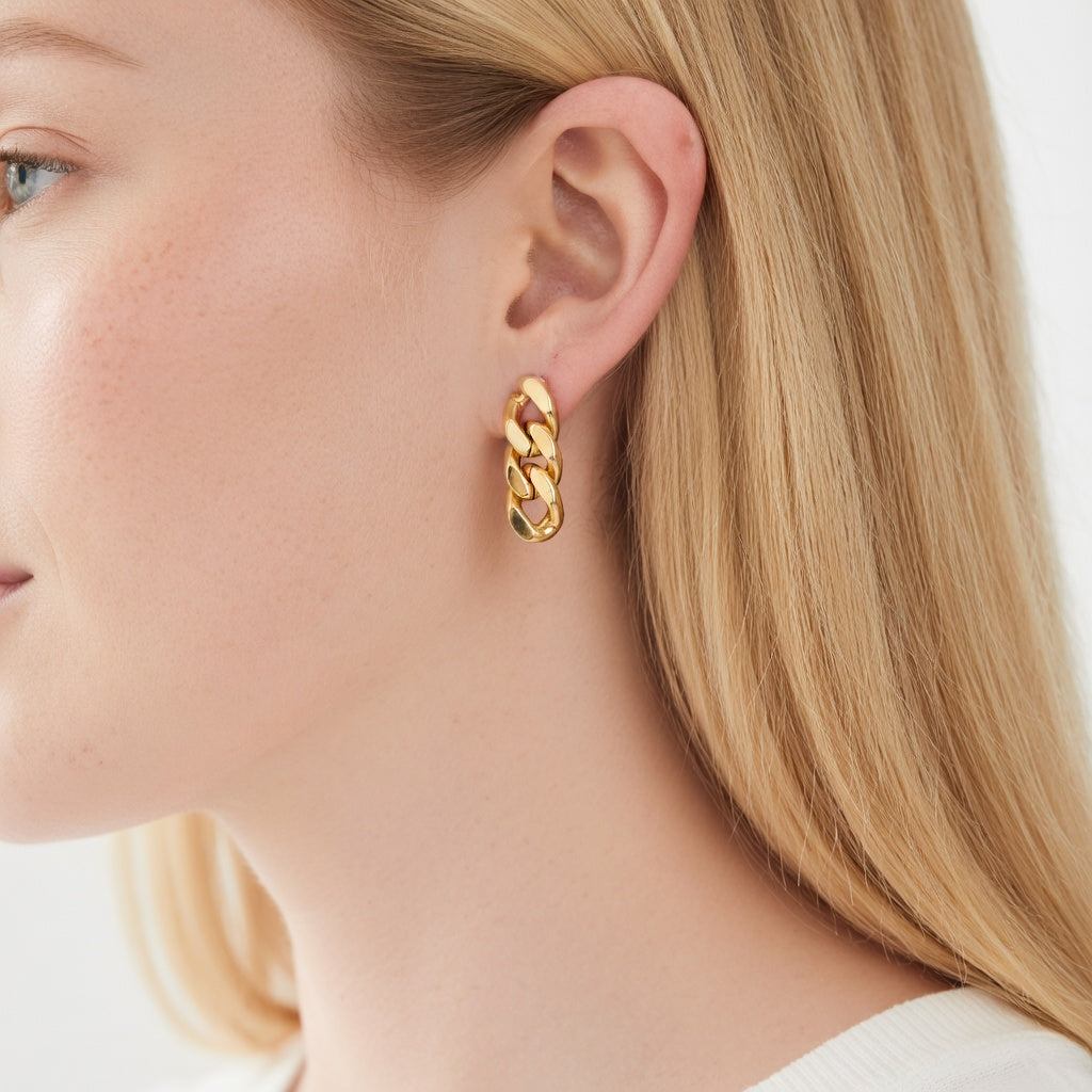 Boucles d’oreilles maillons en acier inoxydable