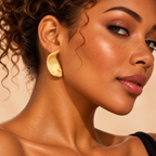 Boucles d'oreilles fantaisie sculpturales dorées effet mat