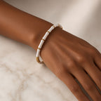Bracelet jonc fantaisie en métal doré effet bambou