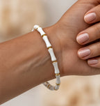 Bracelet jonc fantaisie en métal doré effet bambou