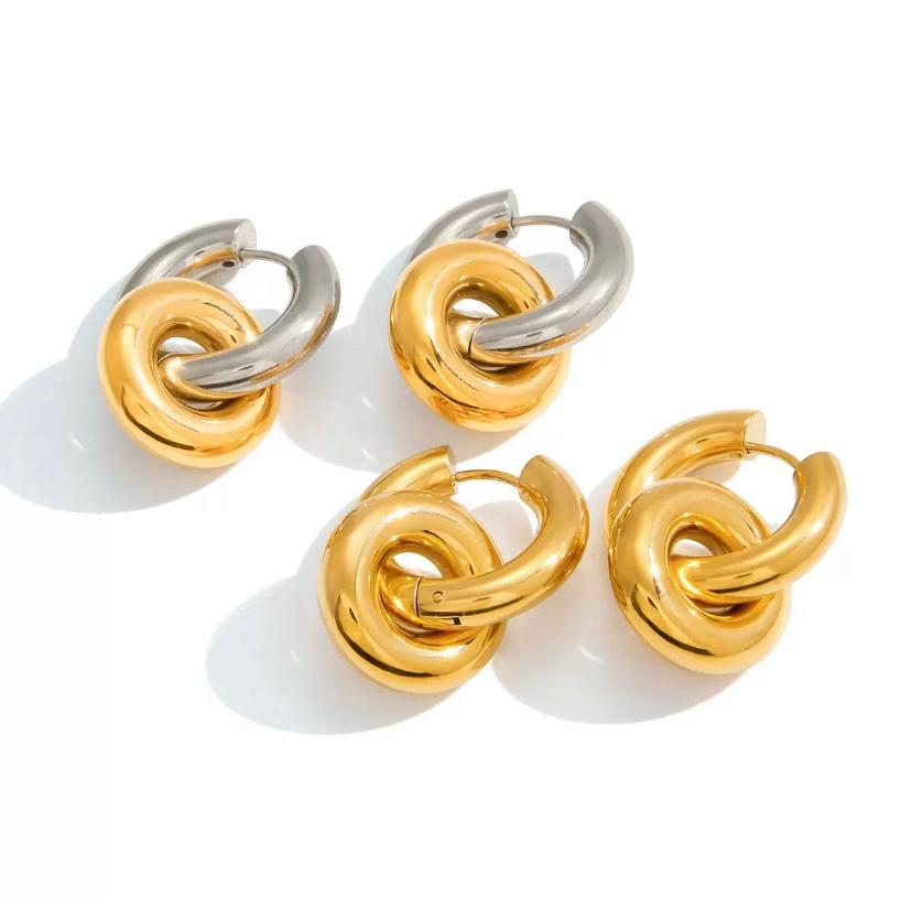 Boucles d’oreilles maillons en acier inoxydable