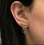 Boucles d’oreilles pendantes chaînes en acier inoxydable