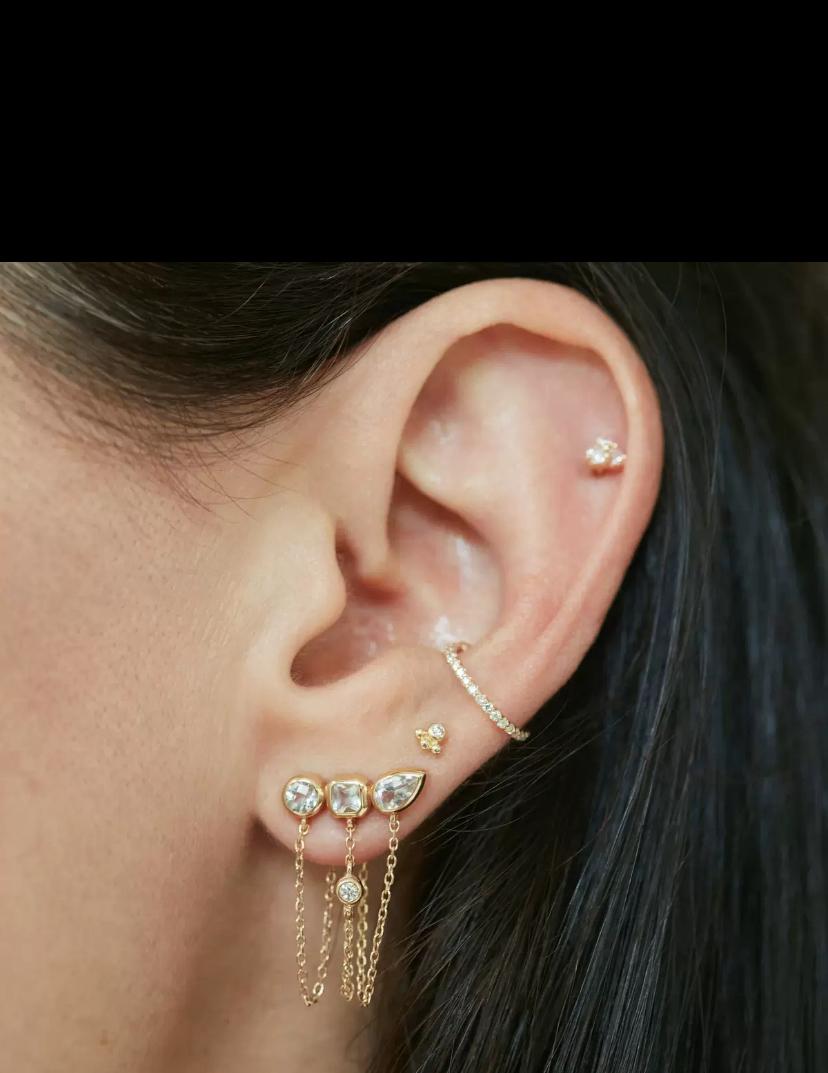 Boucles d’oreilles pendantes chaînes en acier inoxydable