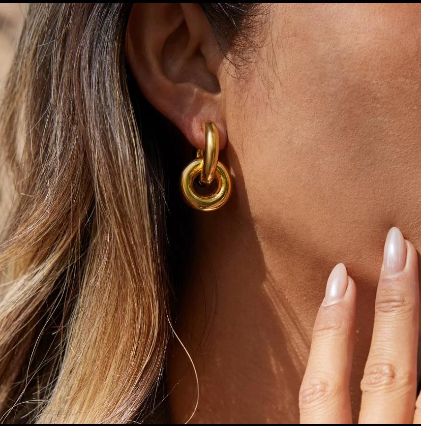 Boucles d’oreilles maillons en acier inoxydable