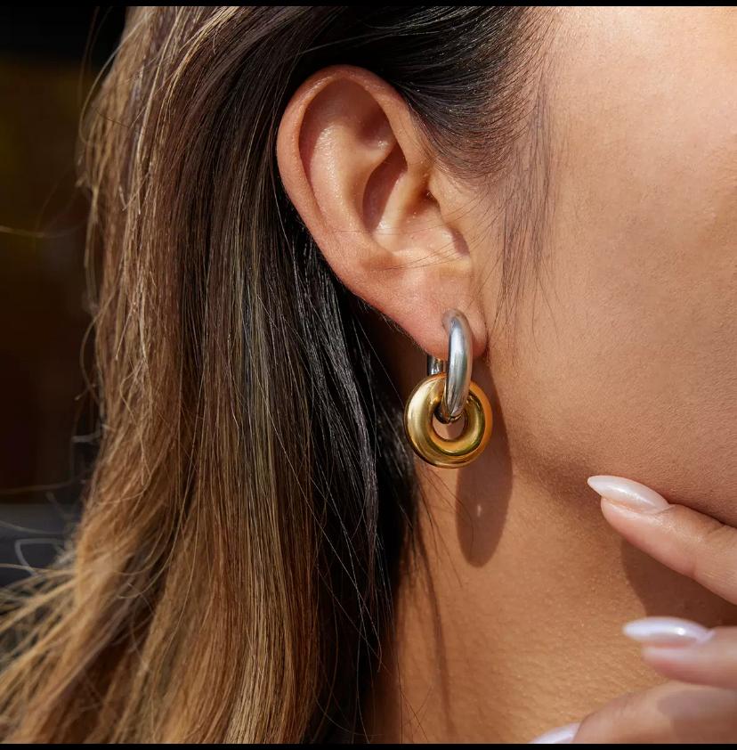 Boucles d’oreilles maillons en acier inoxydable